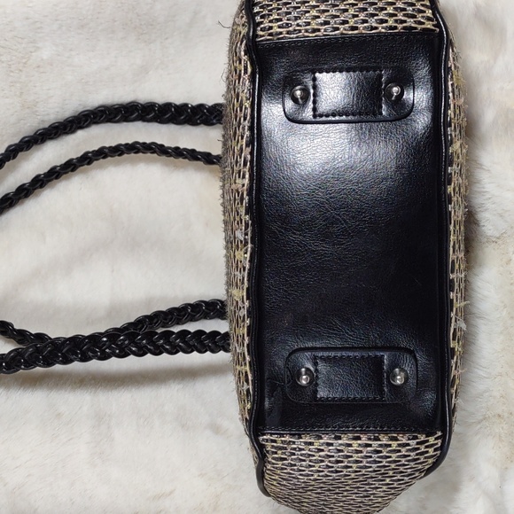 MC Marc Chantal Woven Rattan/Croc Embossed Leather Shoulder Bag - Picture 6 of 12